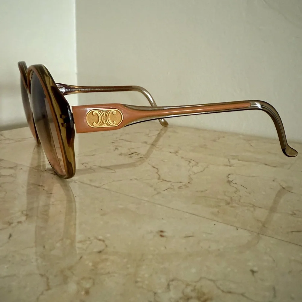 Celine Vintage Chic Oversized Sunglasses - Brown and Gold - Picture 2 of 7